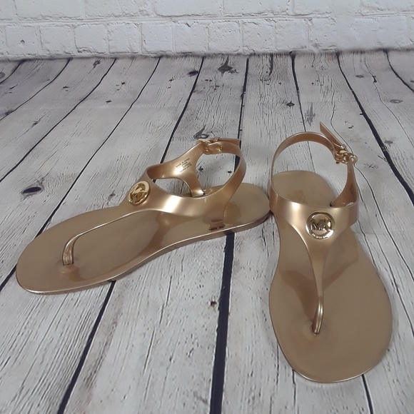 Michael Kors / metallic gold Jelly flat sandals - Picture 2 of 3